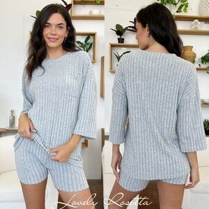 Cozy Gray Women's Shorts Set